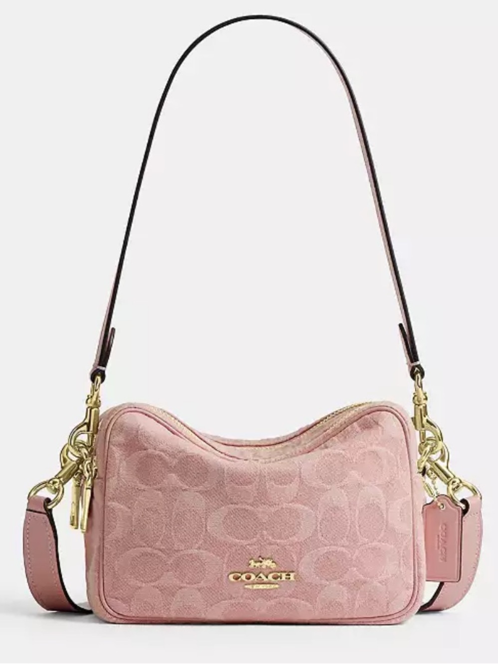 Coach Pink Signature Denim Mini  Camera Bag Crossbody